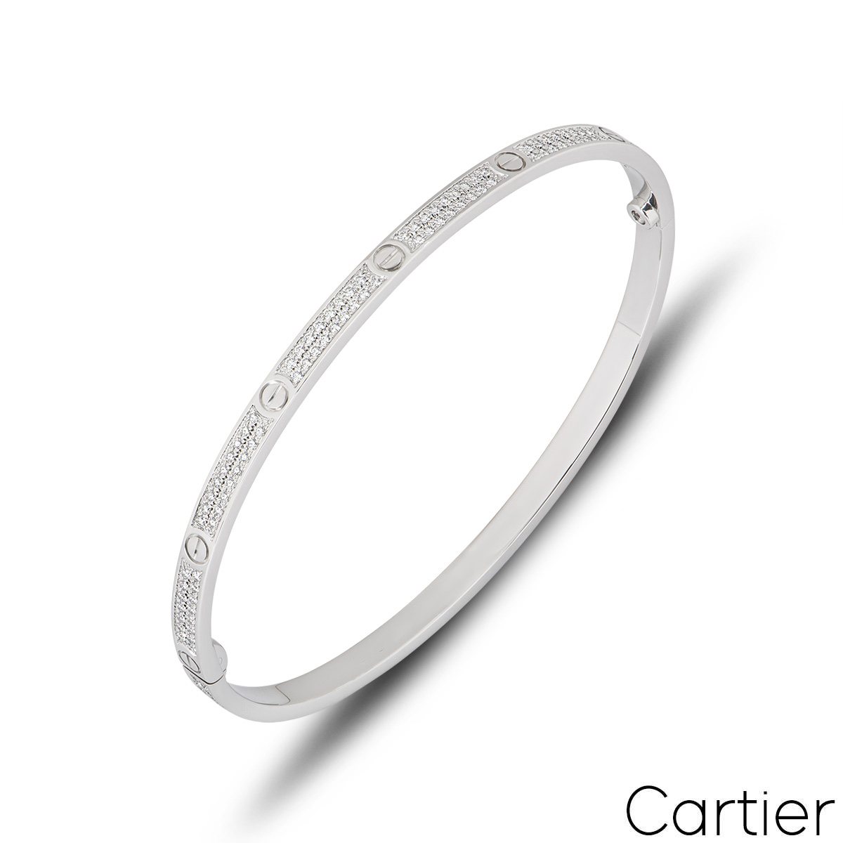 Cartier White Gold Pave Diamond SM Love Bracelet Size 16 N6710816 Cartier White Gold Pave Diamond SM Love Bracelet Size 16 N6710816